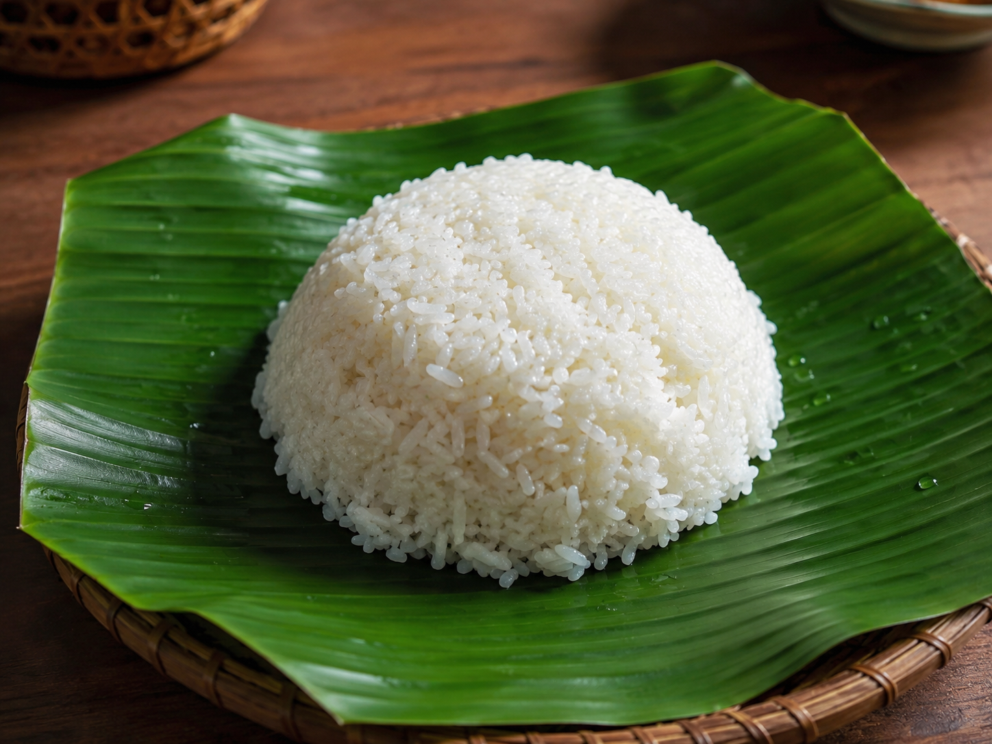 Nasi berlapik daun pisang